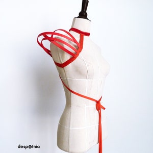 Female Red Crinoline Cage Shoulder Right Shoulder/ Burningman / Fetish/ Burlesque Mono Cage Shoulder/ Cosplay Cage Shoulders/ image 5