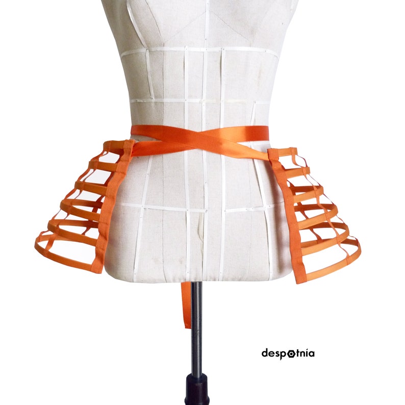 Orange Crinoline Panniers / Pumpkin Panniers/ Burlesque Panniers/ Burningman Panniers/ Halloween Panniers image 2