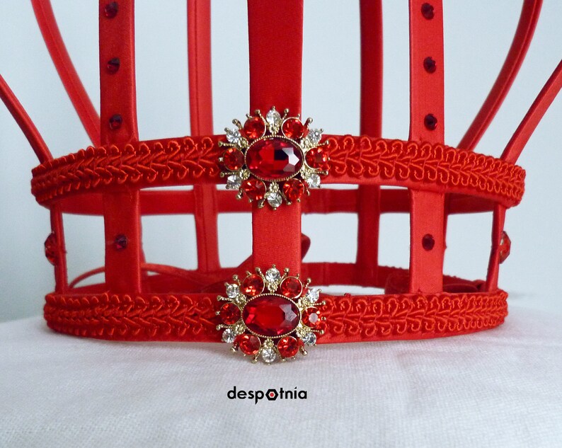 Red Royal Crown / Christmas Royal Crown / Burlesque Crown / Queen Of Hearts Crown / Red Queen's Crown / Valentine's Royal Crown / image 3