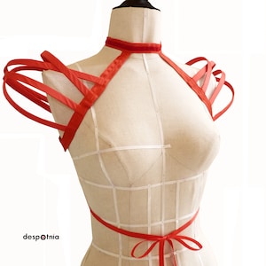 Red Cage Shoulders/ Valentines Cage Shoulders/ Burlesque Shoulders/ Alice In Wonderland/ Queen of Hearts/ Christmas Cage Shoulders/ Cosplay/ image 1