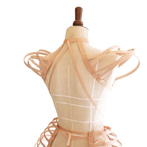 Nude Cage Shoulders / Nude Crinoline Bolero / Burlesque Cage Shoulders / Burning Man Cage Shoulders image 3