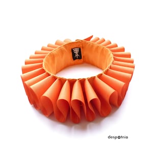 Female Orange Ruffle Collar / Circus Ruffles / Burningman Ruffle Collar/ Halloween Ruffle Collar/ Burlesque Ruffle Collar/Kawaii Ruffle image 1