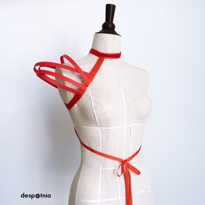 Female Red Crinoline Cage Shoulder Right Shoulder/ Burningman / Fetish/ Burlesque Mono Cage Shoulder/ Cosplay Cage Shoulders/ image 2