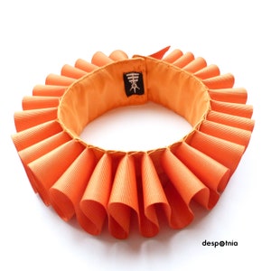 Female Orange Ruffle Collar / Circus Ruffles / Burningman Ruffle Collar/ Halloween Ruffle Collar/ Burlesque Ruffle Collar/Kawaii Ruffle image 2