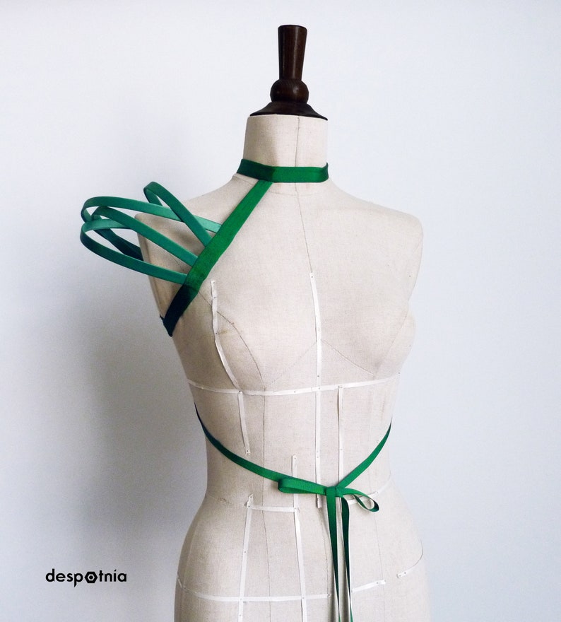 Female Green Crinoline Cage Shoulder Right Shoulder/ Burningman / Fetish/ Burlesque Mono Cage Shoulder/ Cosplay Cage Shoulders/ image 2