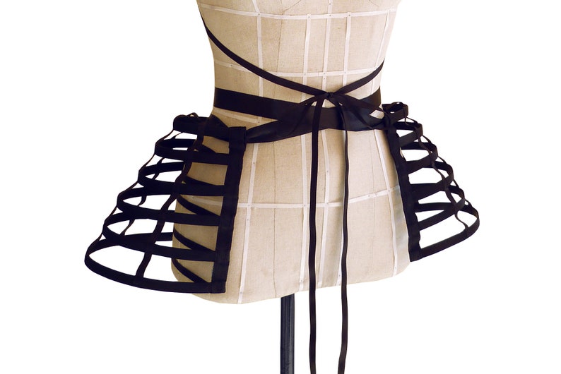 Black Cage Shoulders & Panniers Set / Burlesque Pannier / Fetish / Circus Panniers / Burningman/ Halloween Panniers/ Valentines Set image 3