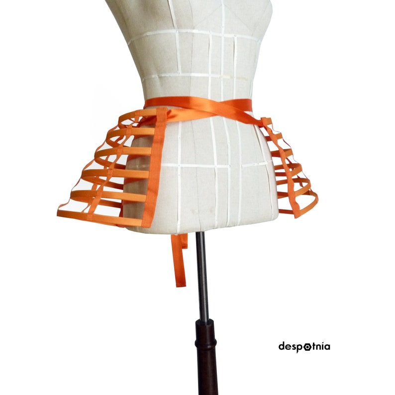 Orange Crinoline Panniers / Pumpkin Panniers/ Burlesque Panniers/ Burningman Panniers/ Halloween Panniers image 1