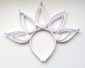 Female White Emprire Headpiece / Snow Queen Headpiece / Christmas Headpiece/ Burningman Headpiece / Cosplay Headpiece/ Halloween