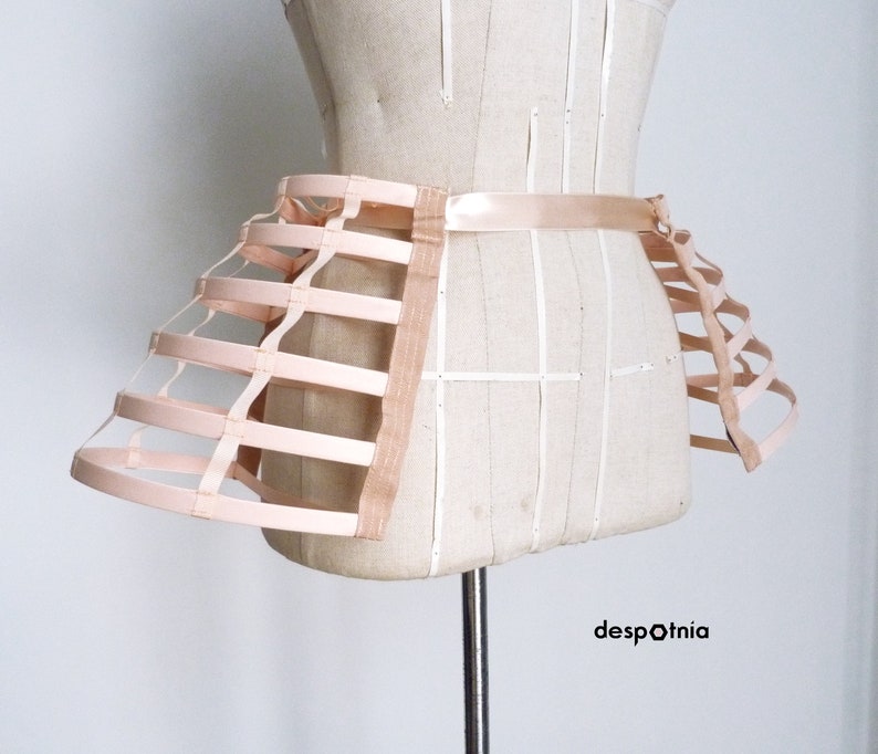 Light Nude Cage Shoulders & Panniers Set / Burlesque Pannier / Fetish / Circus Panniers / Burningman/ Halloween Panniers/ Valentines Set image 4