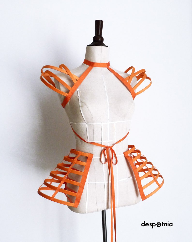 Orange Crinoline Panniers / Pumpkin Panniers/ Burlesque Panniers/ Burningman Panniers/ Halloween Panniers image 5