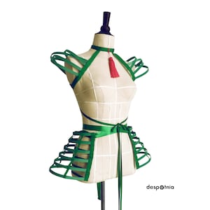 Set di crinolina verde smeraldo/Set di grembiuli e spalle a gabbia/Grigio grembiuli/Set Burningman/Set di crinolina di Halloween/Pride