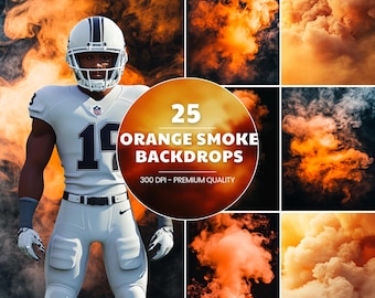 Orange Smoke Photography Backdrops: Sports, Maternity (Digital Download)