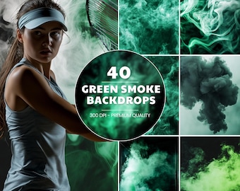 Green Smoke Photography Backdrops: Sports, Maternity (Digital Download)