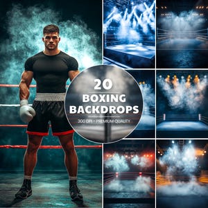 Boxing Ring Backdrops: Illuminated Sport Arena (Digital Download)