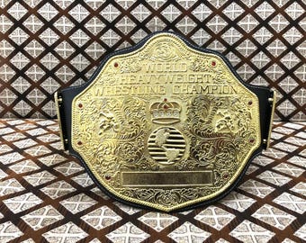 Big Gold World Heavyweight Championship Replica Belt, Premium Leather
