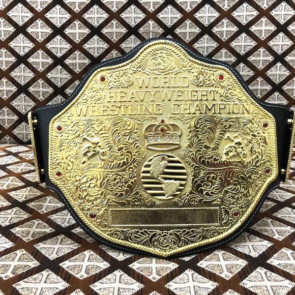 Big Gold World Heavyweight Championship Replica Belt, Premium Leather