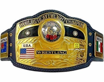 NWA Domed Globe Championship Title Belt -10 Ten Pounds Of Gold