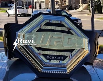 Replica della cintura del campionato UFC Legacy: metallo zincato 3D, cinturino in pelle