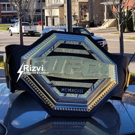 UFC Legacy Championship Belt Replica: 3D Zinc Metal, Leather Strap