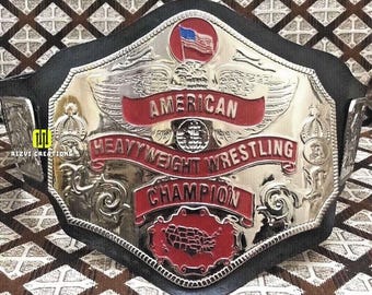 NWA American Heavyweight Championship Belt Adult Size Replica Leather Zinc -Limited Edition Collector's Item