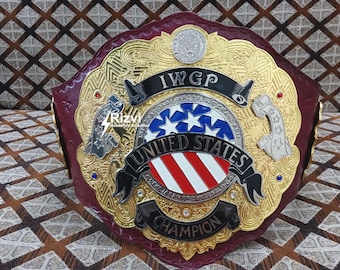 IWGP United States Heavyweight Championship Belt: Dual Plated Leather Strap