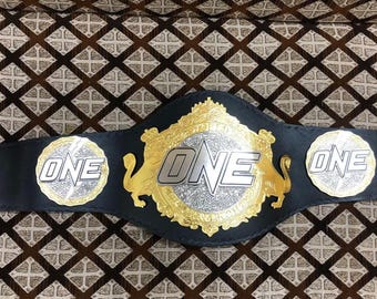 ONE Championship Replica Title Belt, Brass & Leather