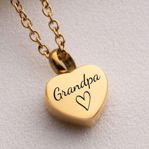Personalized Heart Urn Necklace: Stainless Steel Cremation Keepsake