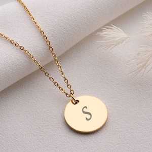 Personalized Locket Necklace- Custom Disc Necklace - Custom Name Engraved Coin Necklace-Jewelry Necklace -Back to College Gift- Initial Disc