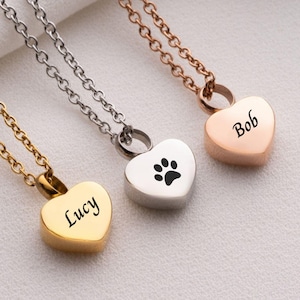 Heart Urn Necklace: Stainless Steel Cremation Jewelry - Pet/Loved One Ashes