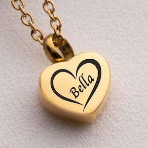 Engravable Heart Urn Necklace: Stainless Steel Cremation Jewelry
