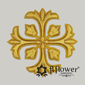 Embroidered Liturgical Cross Applique Emblem