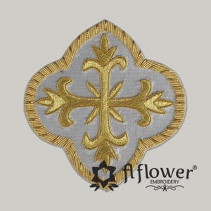 Embroidered Liturgical Cross Applique Emblem