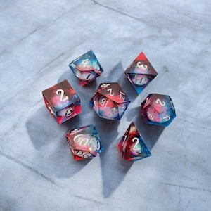 Conjunto de dados Universe Liquid Core DND, dados Sharp Egde, dados D20, tema de jogo de tabuleiro Gothic Dark Starry Sky, jogo RPG