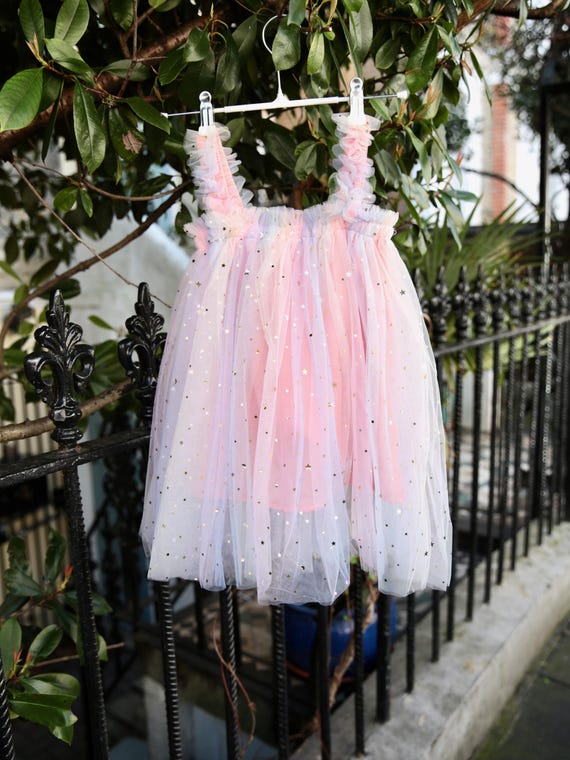 Sparkly Star Magical Fairy Dress, Rainbow Tulle Girls Party Dress With  Embroidered Fairy Wings. Cake Smash, Party Dress, Unicorn Dress Up - Etsy UK