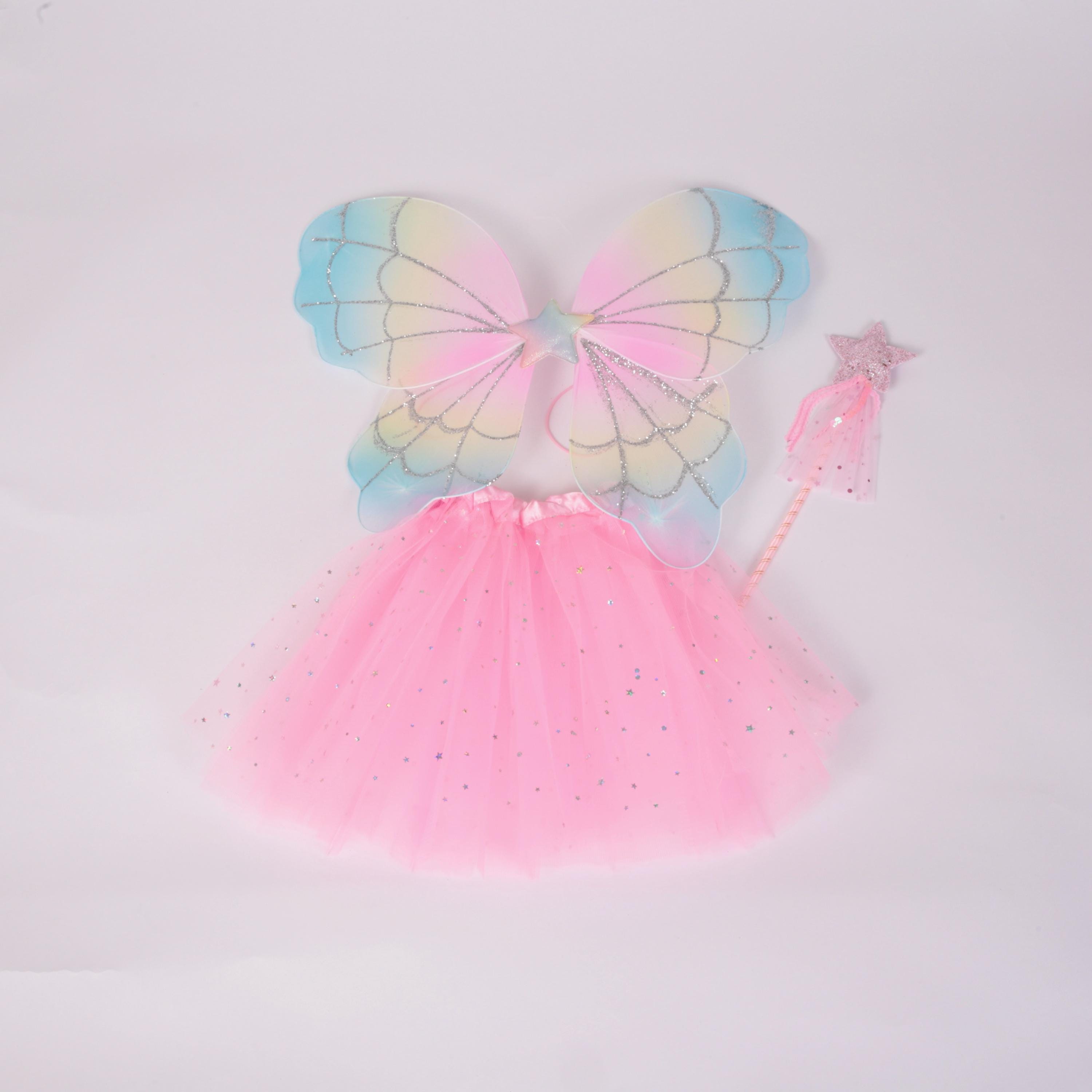 Girls Fairy Fancy Dress Costume With Detachable Wings - Size 8-10, Mia Style - View #2
