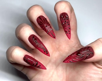 Pink Ombre 3D Gel Paint Press on Nails, Long Square Nail, French Tips, Summer Acrylic Nails, Handmade Fake False Nails, Ombre Nail Art, Gift