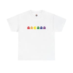 Pac-Man T-Shirt Unisex Heavy Cotton Tee, Video games, vintage, Pac-Man, cartons, Funny, Shirt, Apparel