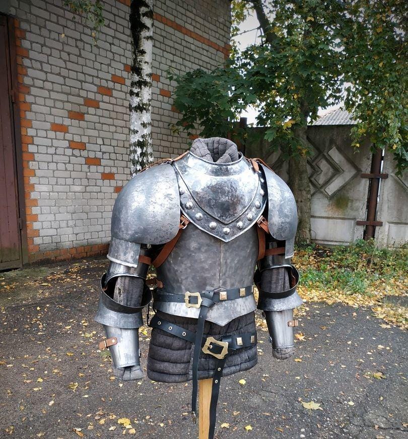 Medieval Steel Cuirass and Pauldrons Armor Set