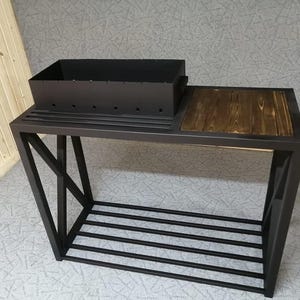 Grill “Loft” | Metall & Holz Grillstation | Handgemachter Outdoor Grill Tisch