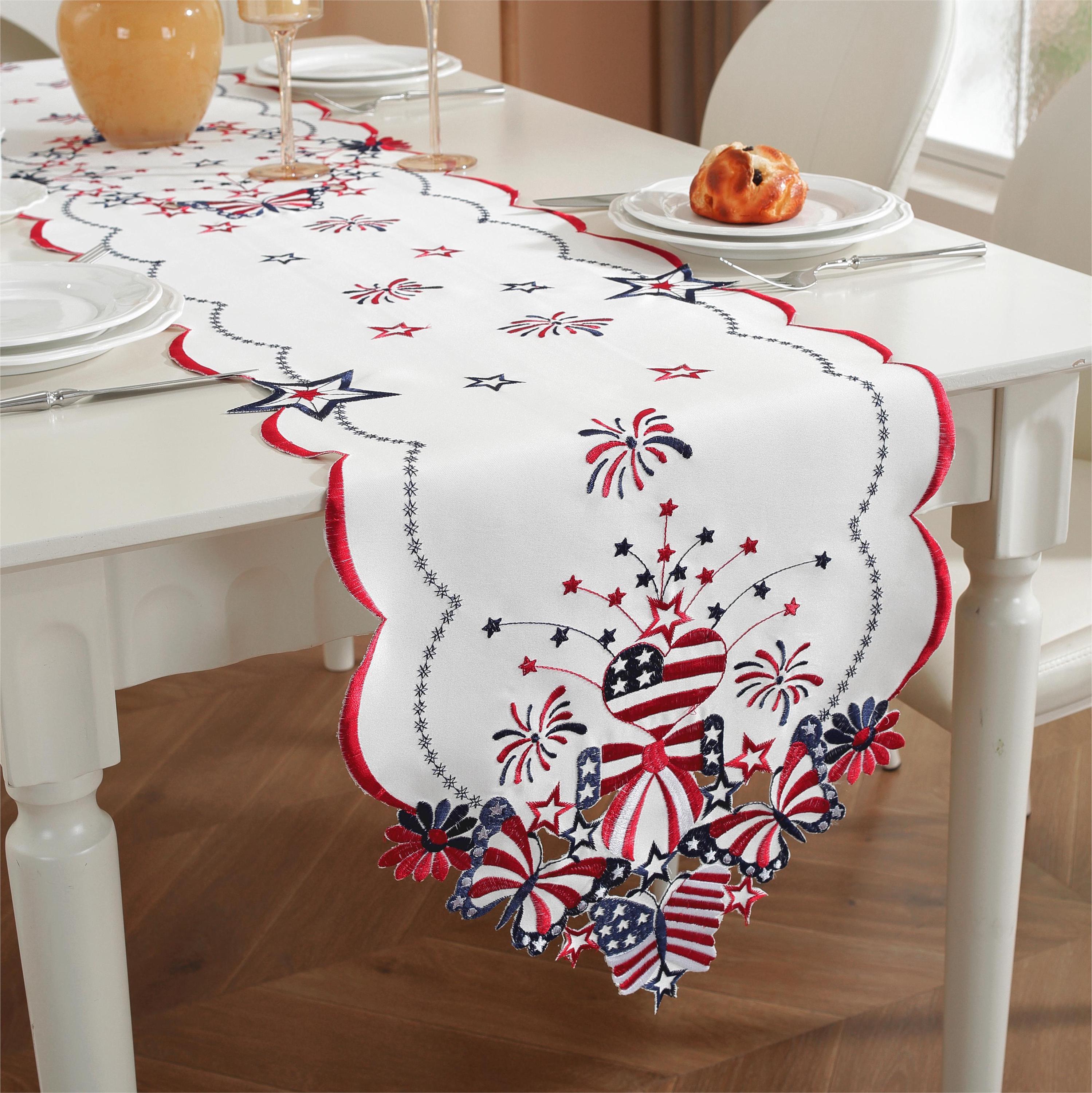4th of July Patriotic Table Runner Placemat, Independence Memorial Day Tablecloth, USA Dining Table Decor, Parties Decor,Ideal Gift
