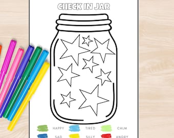 Druckbare Malaktivität für Kinder | Emotionaler Check-In für große Gefühle, Achtsamkeit & Ruhe