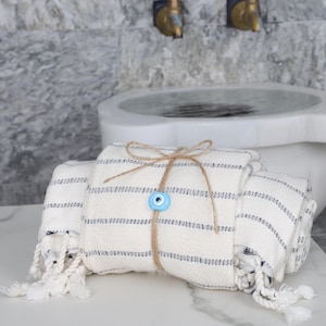 Handmade Organic Bamboo and Cotton Bath Towel Set,Luxury Bath and Hair Towel Set Ultra Soft,Custom Gift Towel, Natural Turkish Beach Towel