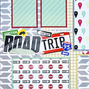 ROAD TRIP Mise en page d'album préfabriquée 12 x 12 pouces VOYAGE