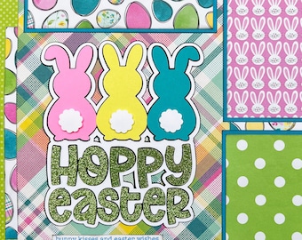 HOPPY EASTER 12x12 Pre Made Scrapbook Page Layout