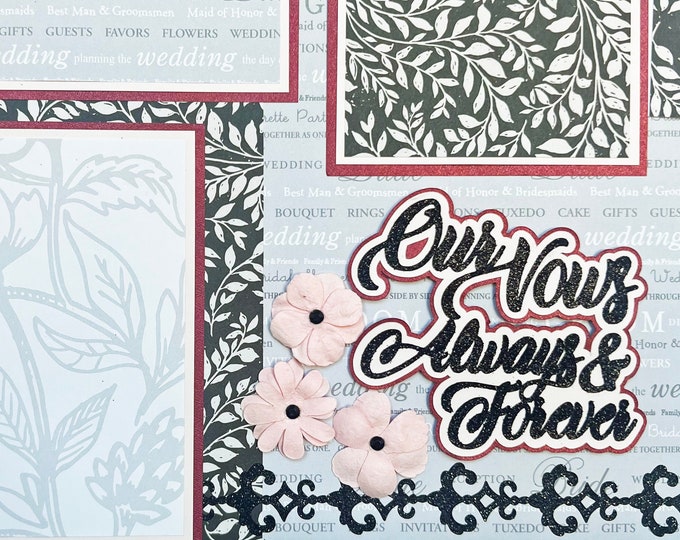 OUR VOWS 12x12 Premade Scrapbook Page Layout Love WEDDING - Etsy