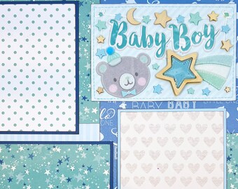First Birthday Premade EZ Layout 5085 Quickpage Designs First Birthday Scrapbook Pages - Premade Baby Boy NPM Layouts Digital Scrapbooking Layouts - View #8