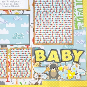 BABY 12 x 12 vooraf gemaakte plakboekpagina pasgeboren