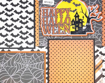 Have A HAUNTING HALLOWEEN 12x12 Double Pre-made Scrapbook 2-page Layout ...