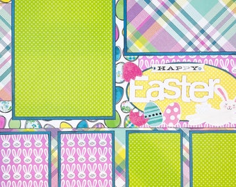 HAPPY EASTER 12x12 Pre Made Scrapbook Page Layout