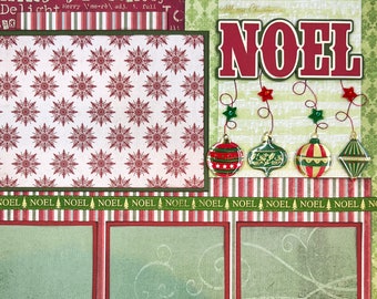 NOEL 12x12 Pre-Made Scrapbook Layout CHRISTMAS